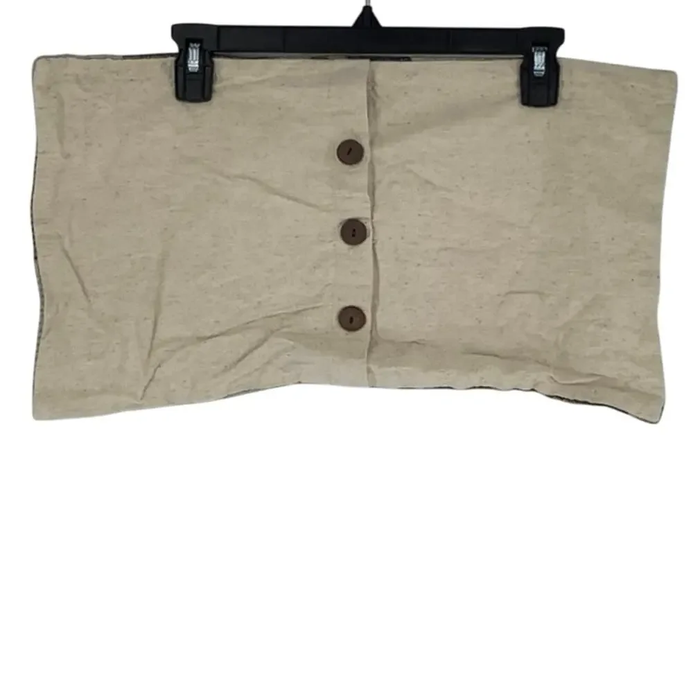 West Elm 12in x 12in Beige Cotton Linen Set of Two Pillowcases Cover P3-14